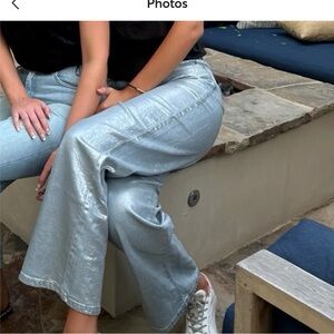 Wild Fable Women's High Rise Wide Metallic Relaxed Baggy Jeans Size 2